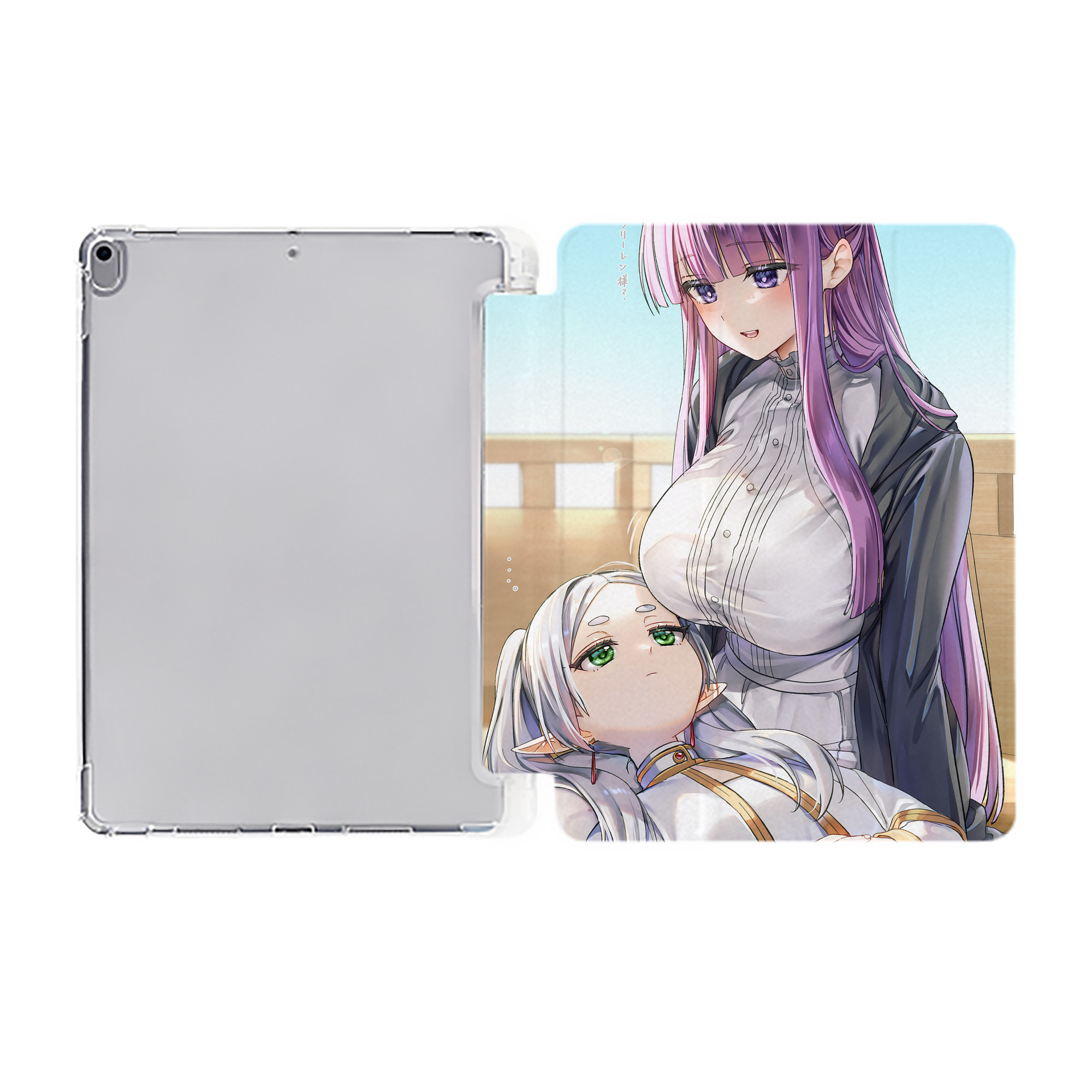 （画像用） 葬送のフリーレン Frieren IPad ケース ペン収納付き 三つ折りスタンド PUレザー×シリコン 対応機種9.5/10.5/10.9インチ